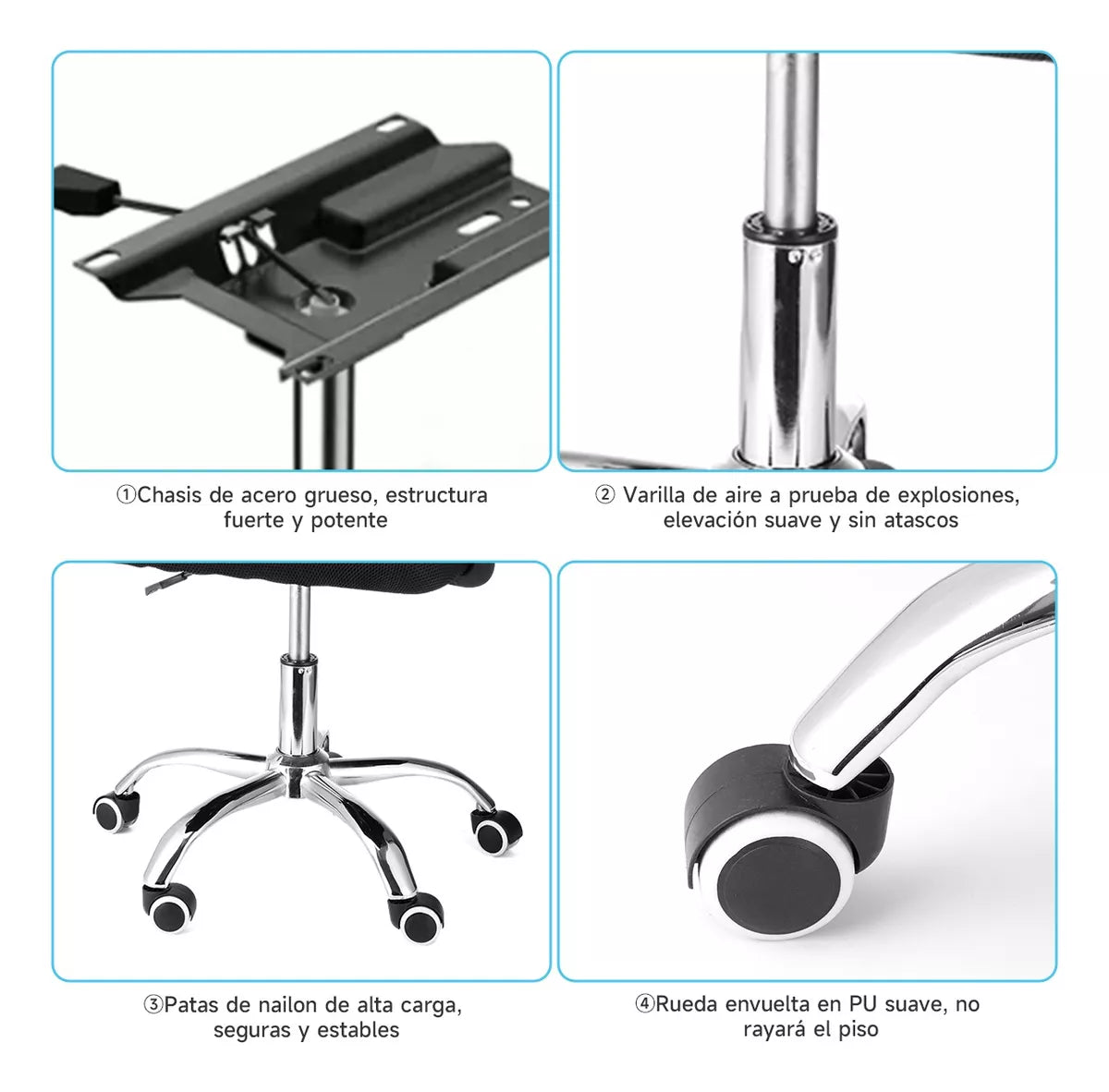 Silla de Oficina Ergonómica con Reposa Cabeza